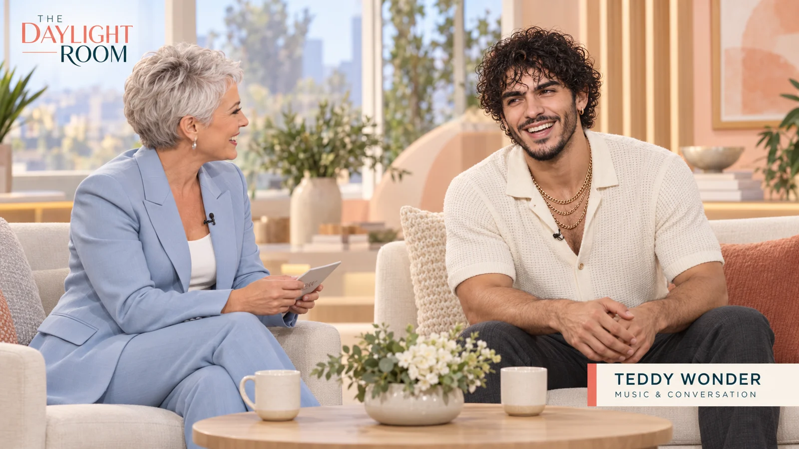 A bright laugh and an easy conversation on the daytime show The Daylight Room.