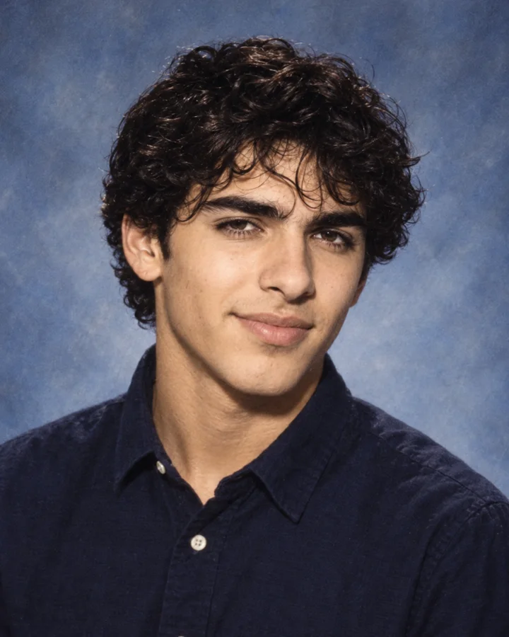 An imagined school portrait of a younger Teddy